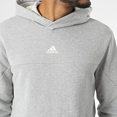 Adidas Sportswear - BL IC6788 Felpa con cappuccio a righe grigio erica