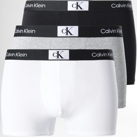 Calvin Klein - Set di 3 boxer NB3528A Nero Grigio Bianco Heather