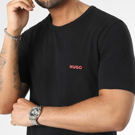 HUGO - Juego De 3 Camisetas 50480088 Negro Rojo