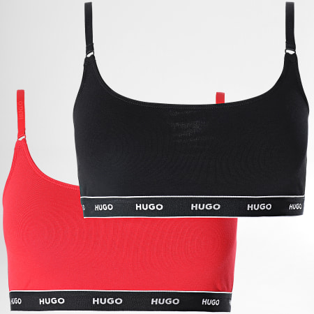 HUGO - Juego De 2 Sujetadores De Mujer 50480158 Negro Rojo