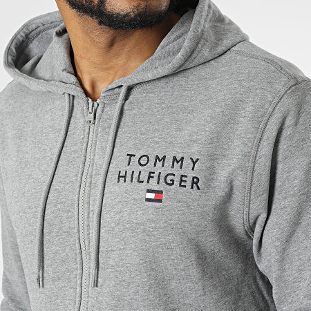 Tommy Hilfiger - 2879 Felpa con cappuccio e cerniera grigio erica