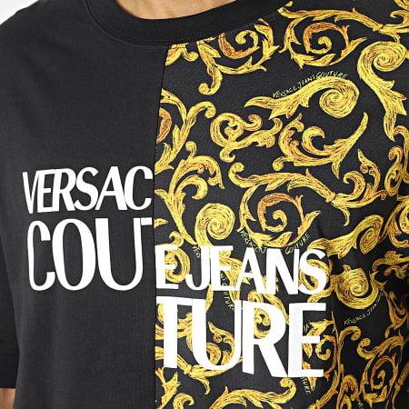Versace Jeans Couture - Tee Shirt Contrprint Logo 74GAHE06 Noir