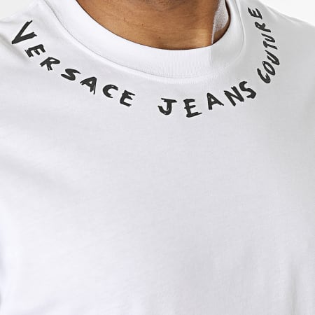 Versace Jeans Couture - Tee Shirt Logo Collar 74GAHT17 Blanc