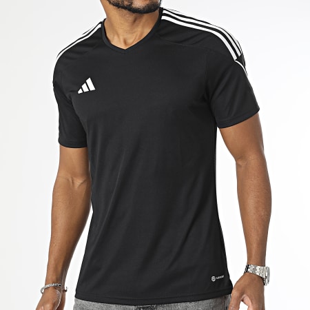 Adidas Sportswear - Tee Shirt Col V A Bandes Tiro 23 HR4607 Blanc