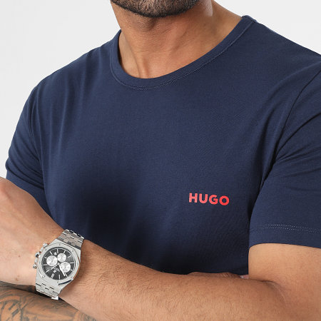 HUGO - Lot De 3 Tee Shirts 50480088 Bleu Marine Blanc Bleu Clair
