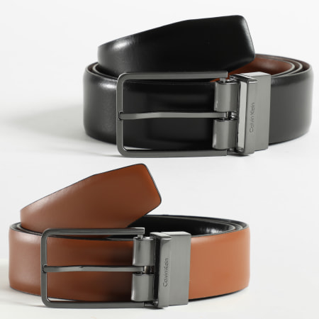 Calvin Klein - Cintura reversibile Slim Frame 0364 nero marrone