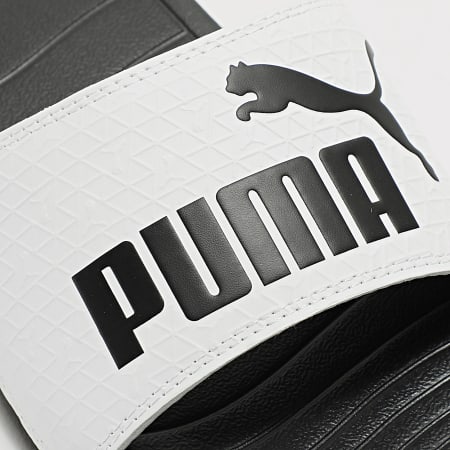 Puma - Claquettes Popcat 20 Logo Power 390960 Noir Blanc