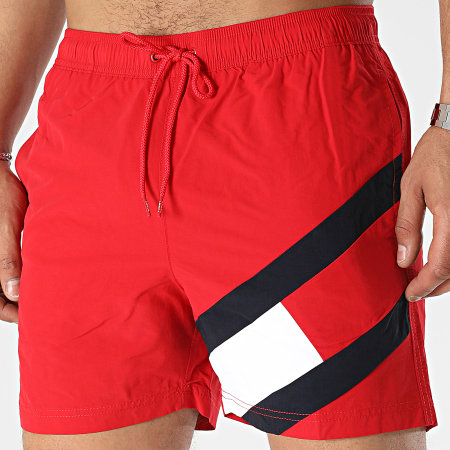 Tommy Hilfiger - Pantalón corto de baño con cordón mediano 2048 Rojo