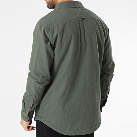 Tommy Jeans - Camicia over Sherpa foderata 5413 Verde Khaki