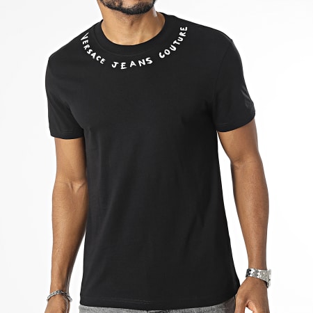 Versace Jeans Couture - Tee Shirt Logo Collar 74GAHT17 Noir
