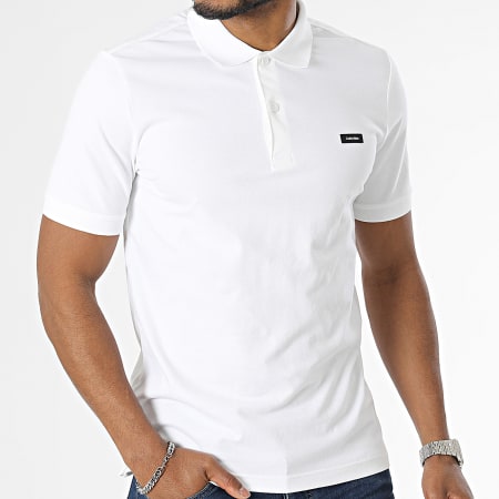 Calvin Klein - Polo Korte Mouw Stretch Piqué Slim 1196 Licht Beige