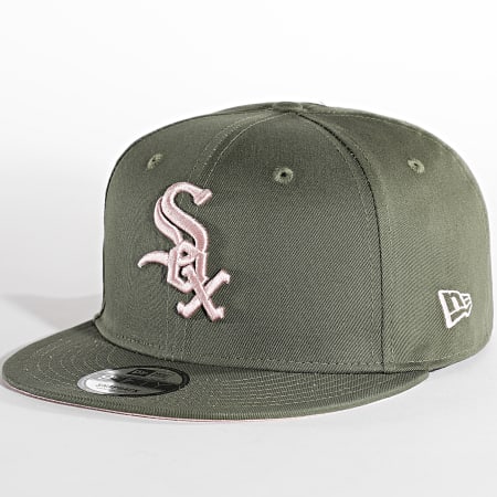 New Era - Cappello Snapback con patch laterale Chicago White Sox Verde Khaki