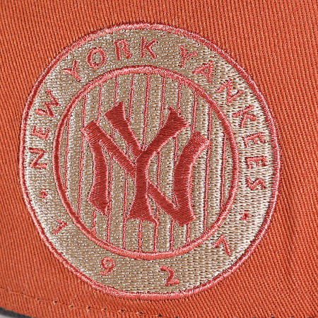 New Era - Cappello Snapback arancione dei New York Yankees con patch laterale