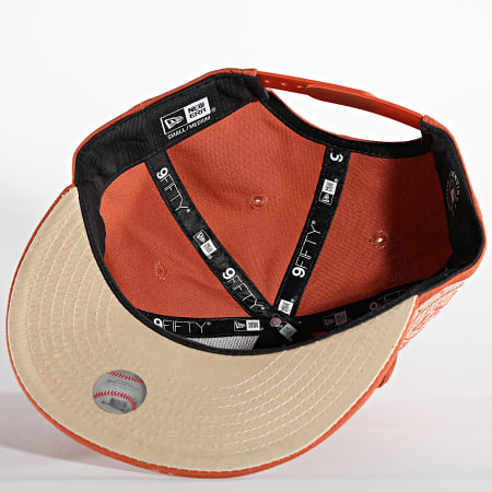 New Era - Cappello Snapback arancione dei New York Yankees con patch laterale