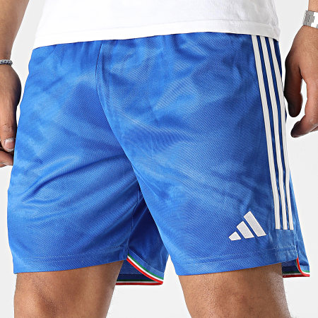 Adidas Performance - FIGC HS9877 Pantalones cortos deportivos a rayas Azul real