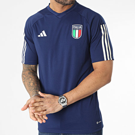 Adidas Sportswear - Maillot De Foot A Bandes FIGC HS9856 Bleu Marine