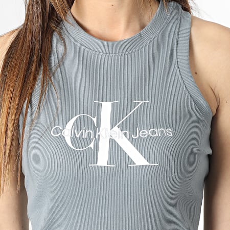 Calvin Klein - Archival Monologo Tank Dress 0754 Gris para mujer