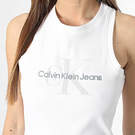 Calvin Klein - Vestido de tirantes Archival Monologo de mujer 0754 Blanco