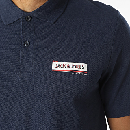 Jack And Jones - Polo Manches Courtes Adam Bleu Marine