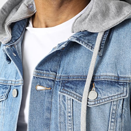 Homme Jack And Jones Veste Jean A Capuche Alvin Bleu Denim Gris Chiné |  Blousons - Vestes · Bflyevents