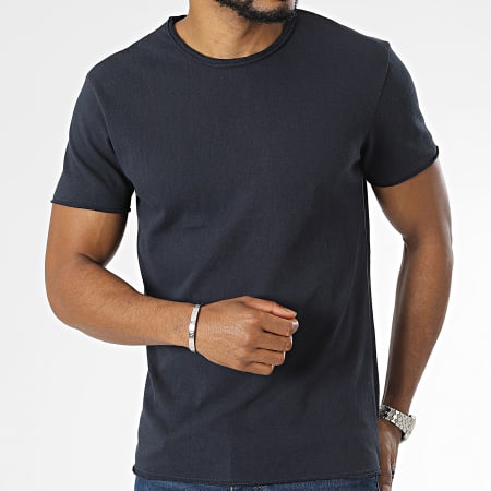 T-shirt Femme Alain Manoukian - Bleu Marine à Motifs Floraux - Taille S - Occasion Très Bon état