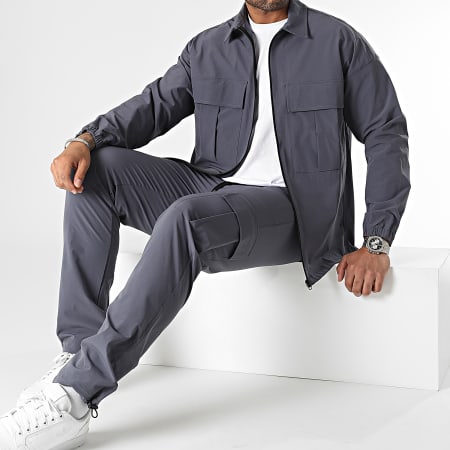 LBO - Conjunto de pantalón cargo y chaqueta con cremallera 10701336 Gris marengo