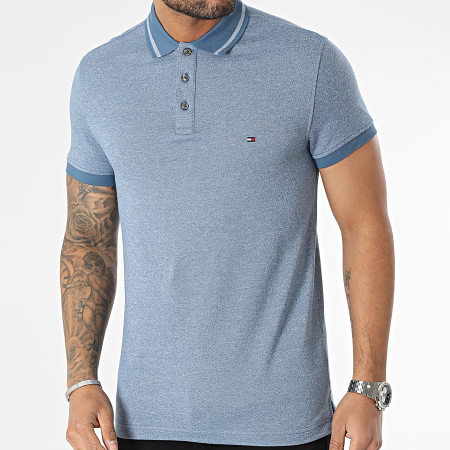 Tommy Hilfiger - Polo met korte mouwen Pretwist Mouline Tipped 0780 Gevlekt Blauw