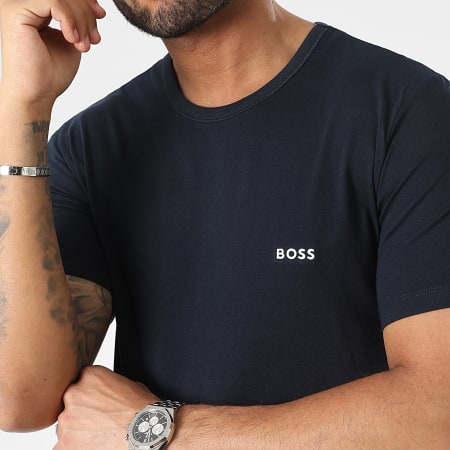 BOSS - Lot De 3 Tee Shirts 50475286 Blanc Vert Kaki Bleu Marine