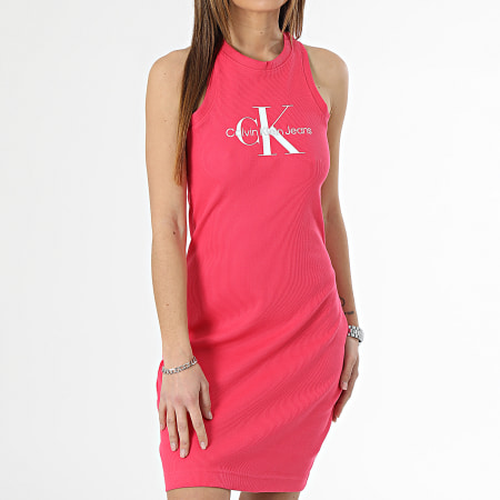 Calvin Klein - Vestido de tirantes Archival Monologo de mujer 0754 Rosa