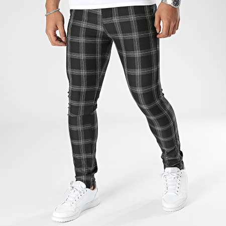 Classic Series - Pantaloni a quadri neri grigio antracite