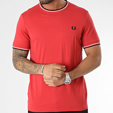 Fred Perry - Maglietta Twin Tipped M1588 Rosso