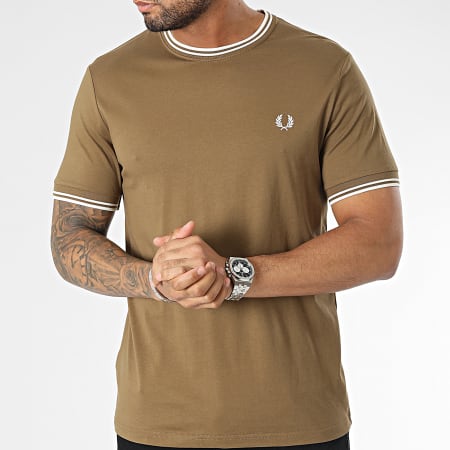 Fred Perry - Tee Shirt Twin Tipped M1588 Marron Clair