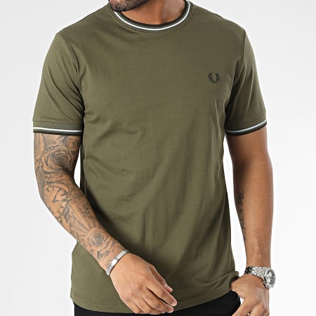Fred Perry - Camiseta Twin Tipped M1588 Caqui Verde