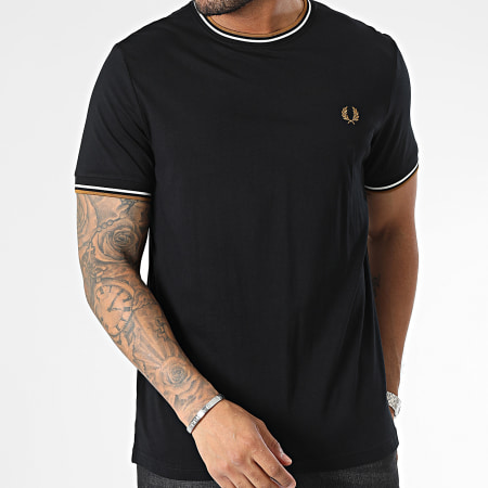 Fred Perry - Camiseta Twin Tipped M1588 Negro
