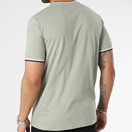 Fred Perry - M1588 Maglietta con punta gemella verde chiaro