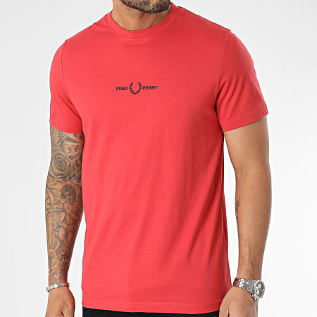 Fred Perry - Tee Shirt Embroidered Logo M4580 Rouge