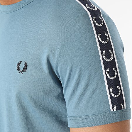 Fred Perry - Camiseta de tirantes con cinta de contraste M4613 Azul claro