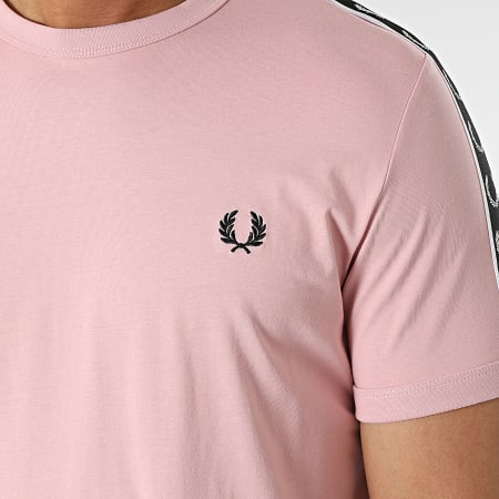 Fred Perry - Tee Shirt A Bandes Contrast Tape Ringer M4613 Rose