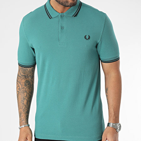 Fred Perry - Polo manica corta Twin Tipped M3600 Turchese