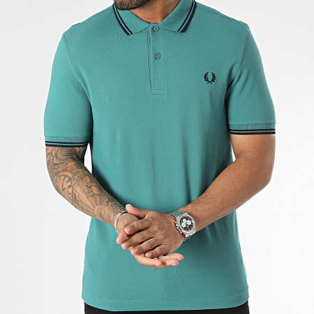 Fred Perry - Polo manica corta Twin Tipped M3600 Turchese