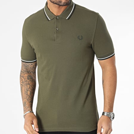 Fred Perry - Polo Manches Courtes Twin Tipped M3600 Vert Kaki