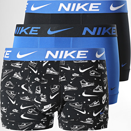 Nike - Set di 3 boxer Dri-FIT Essential Micro KE1156 Nero Blu Reale