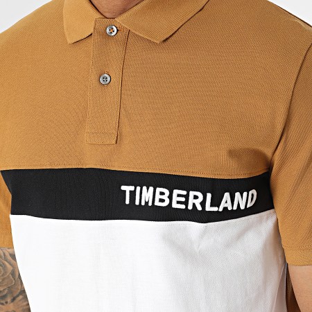 Timberland - Polo Manches Courtes A26NQ Camel Blanc