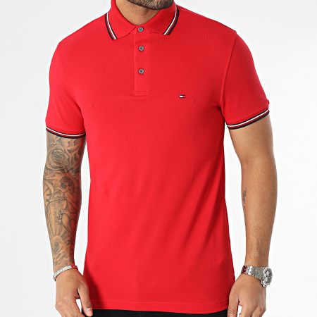 Tommy Hilfiger - Polo Manches Courtes 1985 RWB Tipped Slim 0750 Rouge
