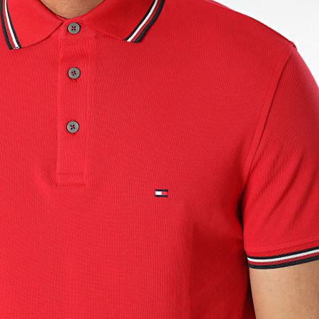 Tommy Hilfiger - Polo Manches Courtes 1985 RWB Tipped Slim 0750 Rouge