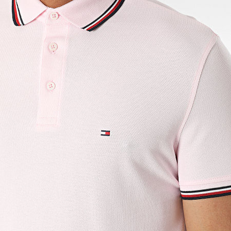 Tommy Hilfiger - Polo Manches Courtes 1985 RWB Tipped Slim 0750 Rose Clair