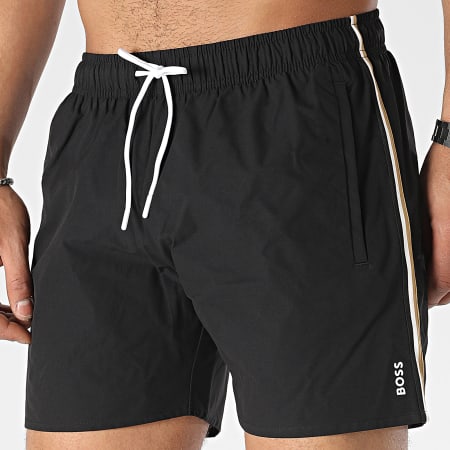 BOSS - Pantalones cortos de baño con banda 50491594 Negro