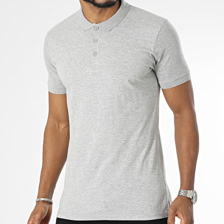 Chemise Classique Homme Chaps - Manches Courtes Gris Cendre Coton - Occasion Très Bon État