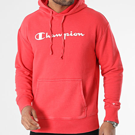 Champion - Felpa con cappuccio 218600 Rosso
