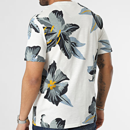 Only And Sons - Klop Camiseta Floral Blanca Heather Grey